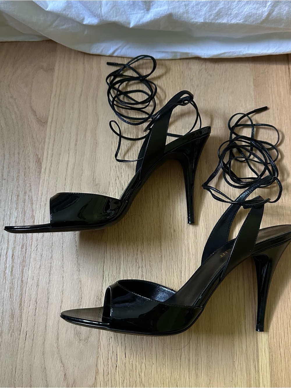 Saint Laurent Patent Leather Wrap Sandal - Picture 3 of 10